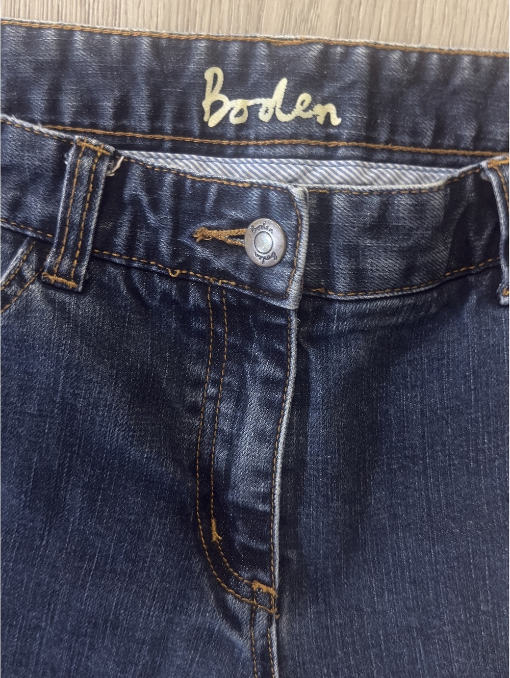 Boden Dark Blue Straight Leg Jeans UK Size 16R US Size 10R - Picture 2 of 7